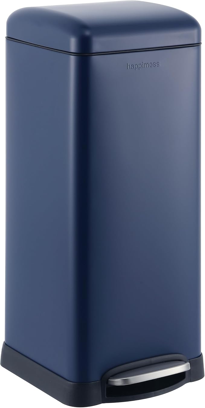 happimess HPM1007H Betty Retro 8-Gallon Step-Open Trash Can, Fingerprint by Happimess