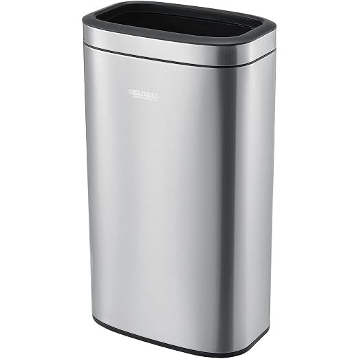 Global Industrial 8 Gallon Stainless Steel Slim Open Top Receptacle by GlobalIndustrial