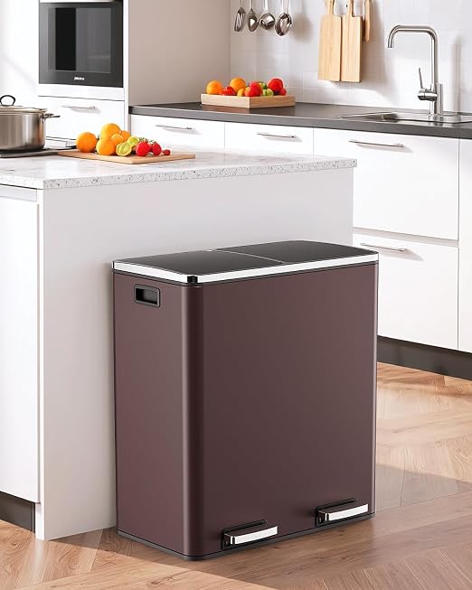 AthLike 60L Dual Trash Can, Stainless Steel Kitchen Garbage Can, Double - Image 7