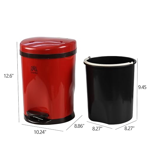 Round Trash Can with Soft-Close Foot Pedal, 2 Gallon Waste Bin with Lid - Image 2