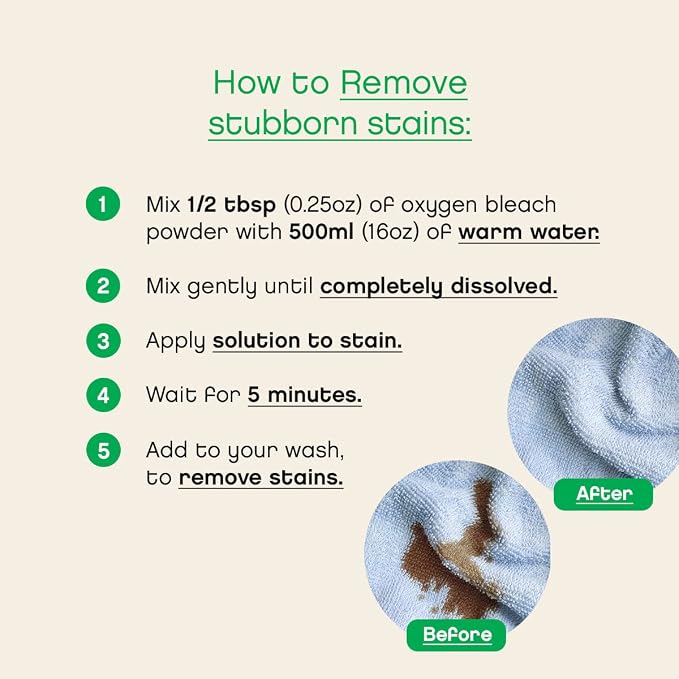 Unscented Oxygen Bleach Powder and Color Safe Stain Remover by AspenClean - Image 7