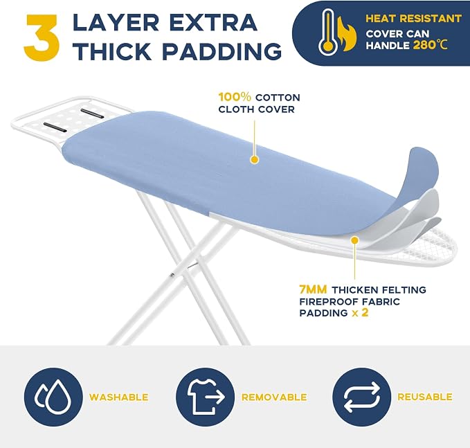 Full Size Ironing Board with Iron Rest, Heavy Duty Compact Ironing Board - Image 2