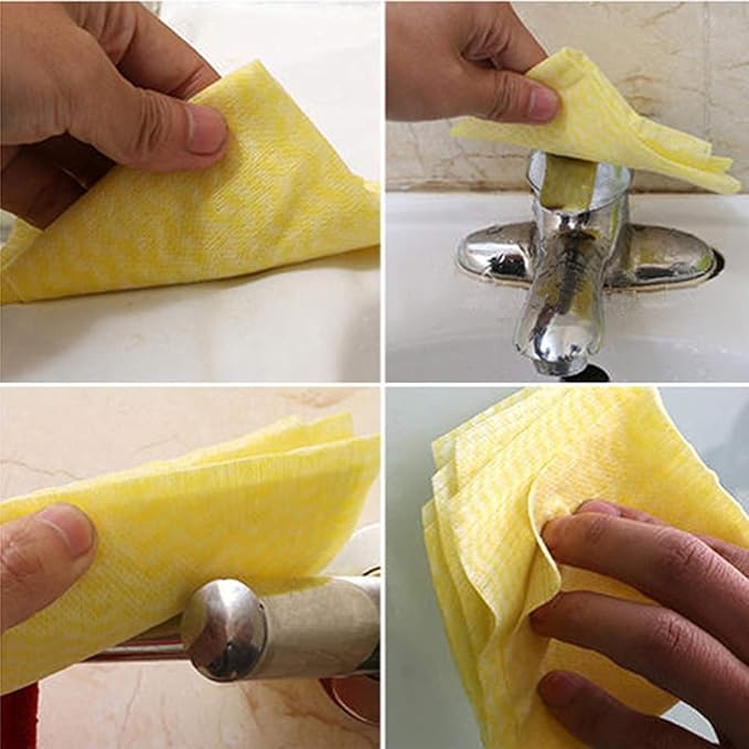 KMAKII 80 Pack Disposable Dish Cloths Heavy Duty Reusable Cleaning Wipes Dish - Image 3