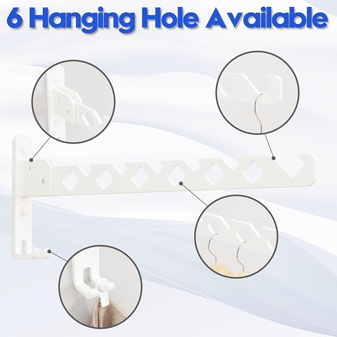 Wall Mounted Clothes Drying Rack, Wall Clothes Hanger Hook - Image 8