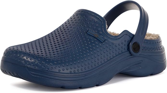 Womens Mens Fur Lined Clogs Waterproof Garden Shoes Winter Warm Fleece Lining by Gaatpot