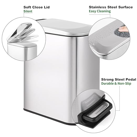 TIPGO Slim Bathroom Trash Can - Image 5