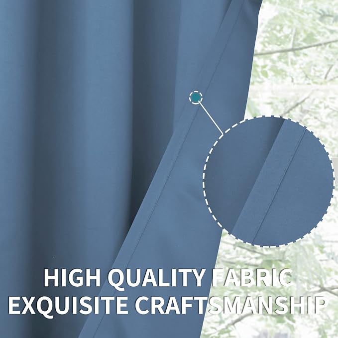 BGment Denim Blue Blackout Curtains 40 Inches Length - Image 7