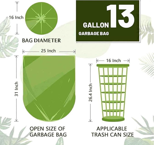 Biodegradable Compost Recycling Trash Bags, Compostable 13 Gallon Plastic Trash - Image 2