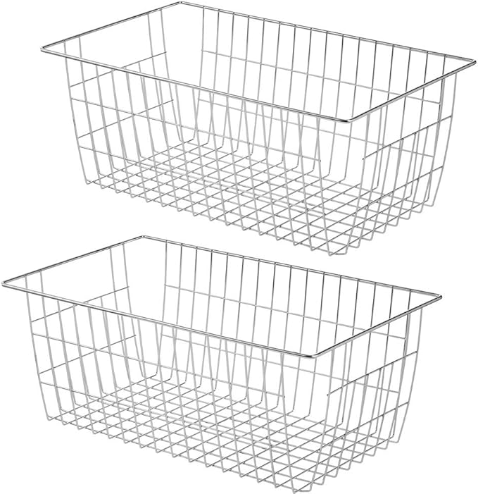 Freezer Wire Storage Baskets, Farmhouse Organizer Storage Bins Large Organizer by SANNO