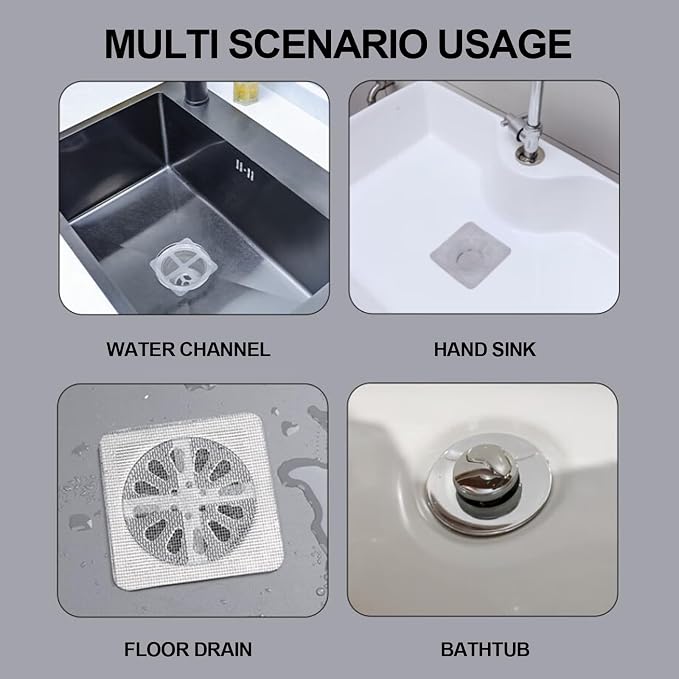 60PCS Disposable Shower Drain Cover Hair Catcher Shower Drain Mesh Stickers - Image 3