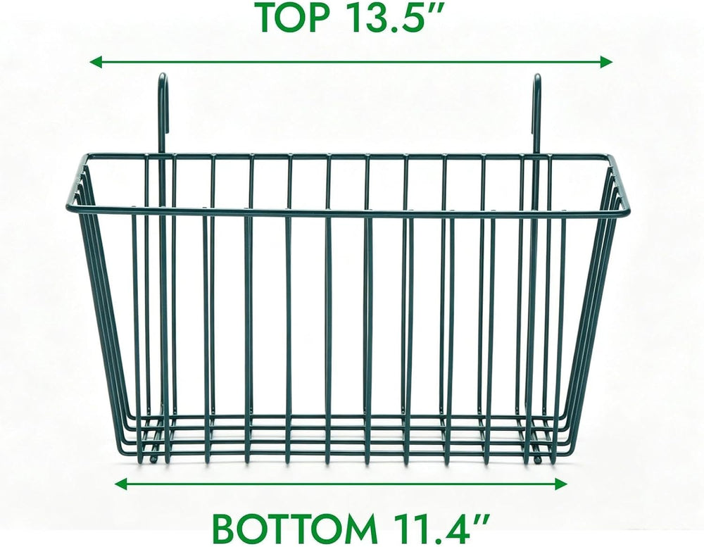 APLSS 2-Pack Green Epoxy Hanging Basket to Use With Shelf Units,13.5" Wi...