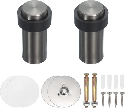 PATIKIL 2Set Round Door Stoppers, 80mm Stainless Steel Door Stop Doorstop Wedge by PATIKIL