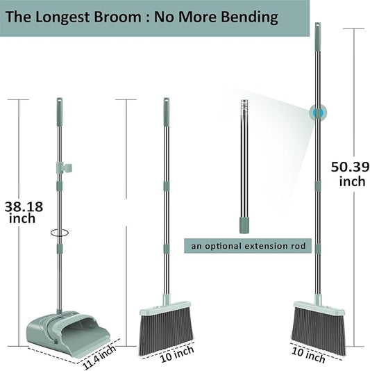 kelamayi Upgrade Broom and Dustpan Set, Large Size and - Image 2