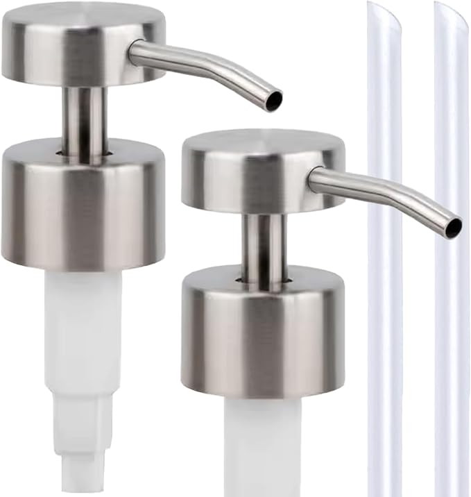 Stainless Steel Soap Dispenser Pump Head Replacement 2 Pack, 28/400 Threads by LUNESTELLA