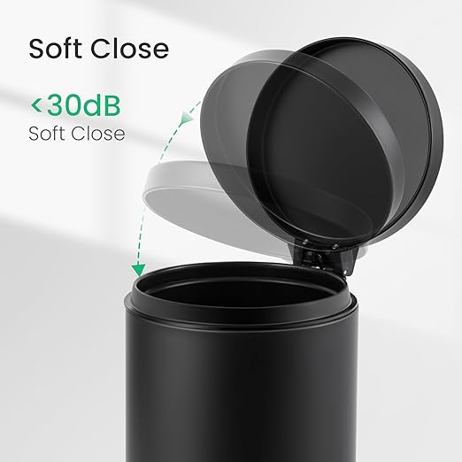 Cesun 1.2 Gallons Small Black Trash Can, Bathroom Garbage Can - Image 5