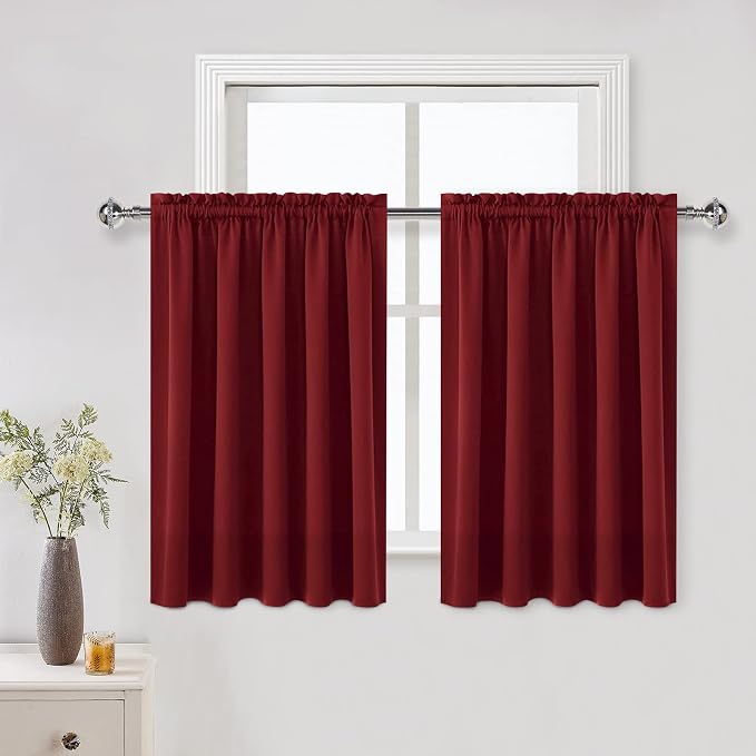 DWCN Burgund Short Blackout Curtains by DWCN