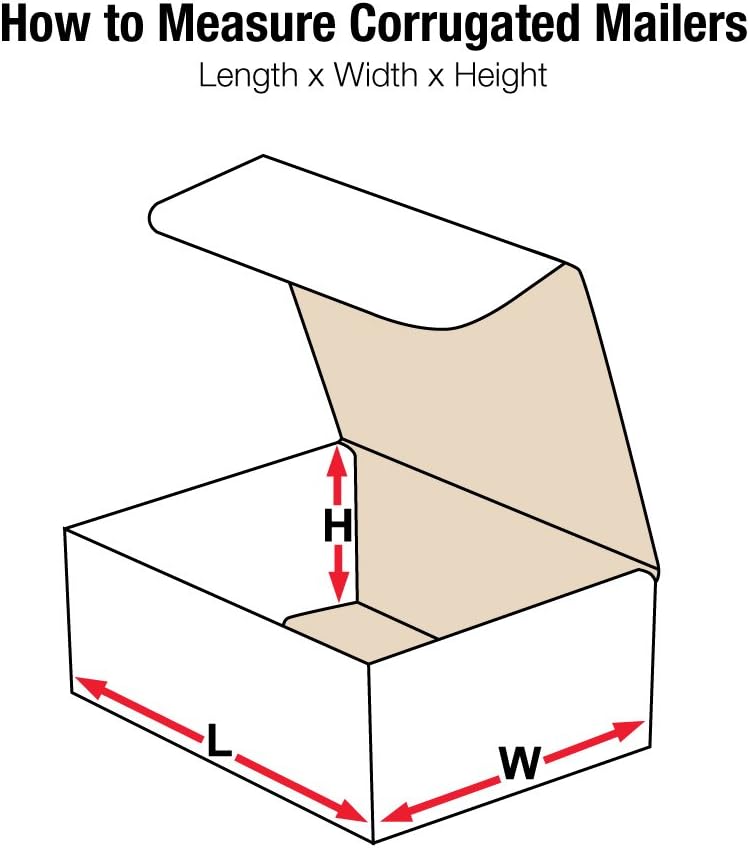 BOX USA White Corrugated Cardboard Mailing Boxes, 4 3/8" x 4 3/8" x...