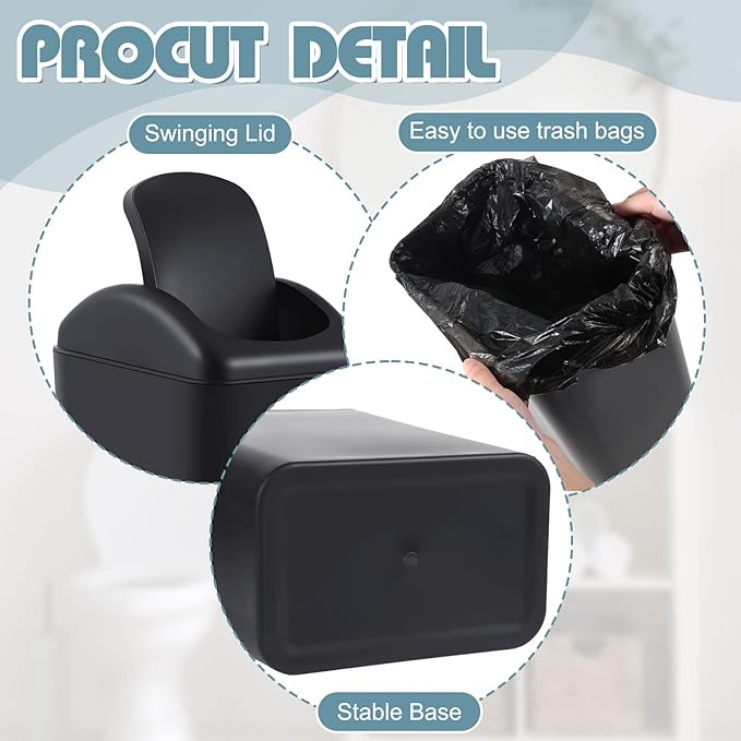 Hoolerry 6 Pcs 3 Gallon/12 Liter Small Trash Can Plastic Kitchen Garbage - Image 6