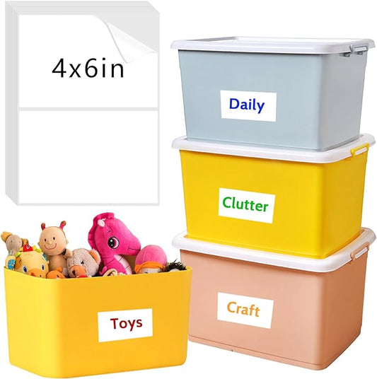 150 Pcs Labels for Storage Bins, 6 X 4 Inch Removable Labels for Storage Bins by Joyberg