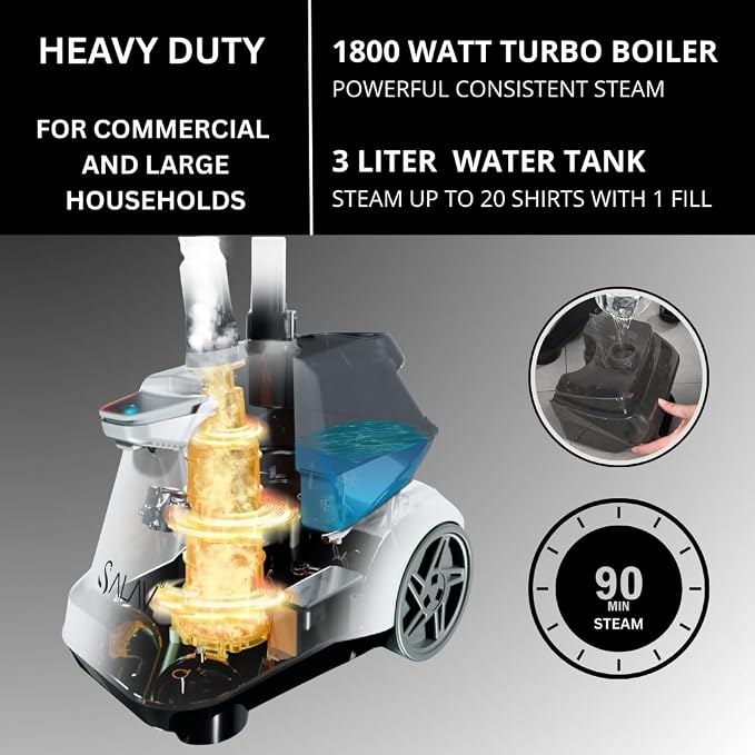 SALAV Heavy Duty Commercial Full-Size Garment Steamer - Image 4