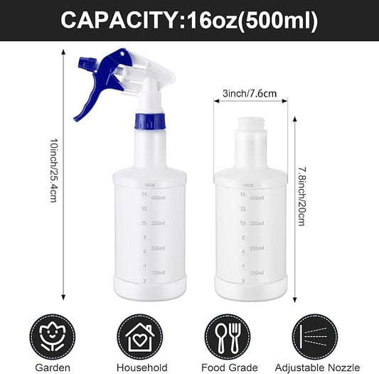 Eccliy 12 Pcs 16 Oz Plastic Spray Bottle, Adjustable Empty Reusable Sprayer - Image 2