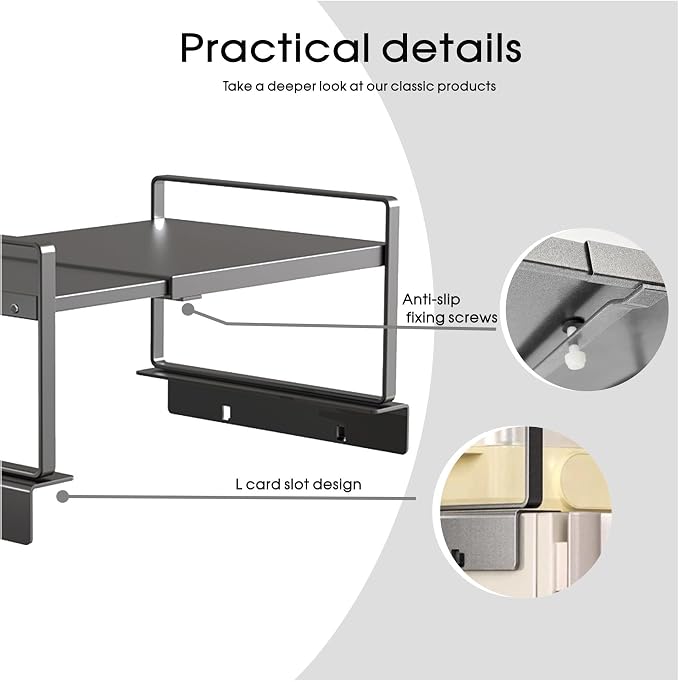 Adjustable Fridge Top Storage Rack, 12.4"-23.62" Expandable Organizer Shelf - Image 8