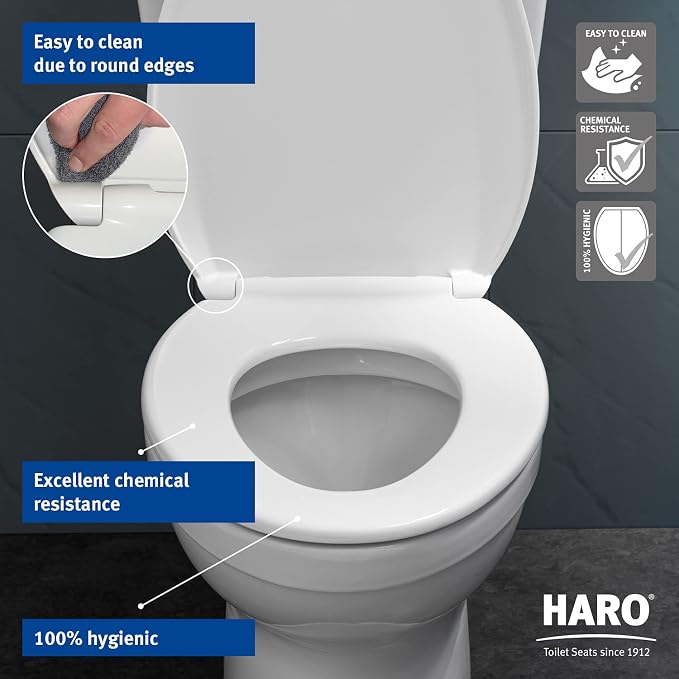 HARO | ELONGATED Toilet Seat | Slow-Close-Seat | Heavy-Duty up to 550 lbs - Image 7