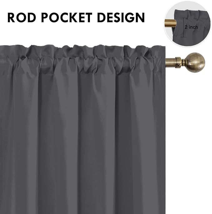 DWCN Kitchen Blackout Short Curtains - Image 3