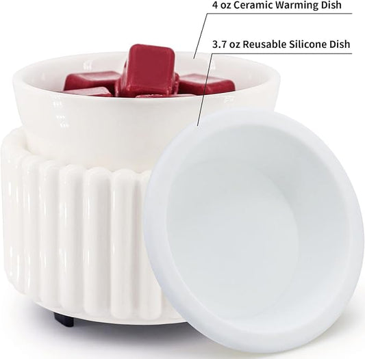 Ceramic Wax Melt Warmer with 1 pc Silicone Dish Candle Warmer - Image 2