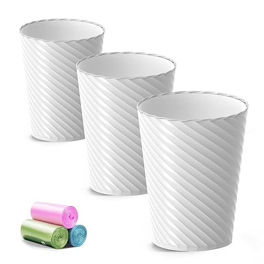 Bathroom Trash Can, 3 Pack 1.8 Gallons Small Trash Can by Lysam
