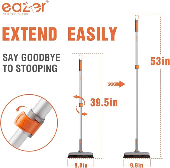 Eazer 53‘’ Grout Brush with Long Handle, 180°Rotation Tile Grout Cleaning Tool - Image 4