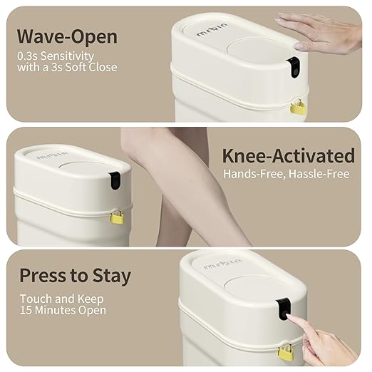 MRBIN Slim Automatic Bathroom Trash Can, 10L/2.6gal Touchless Pull Out Bagging - Image 3