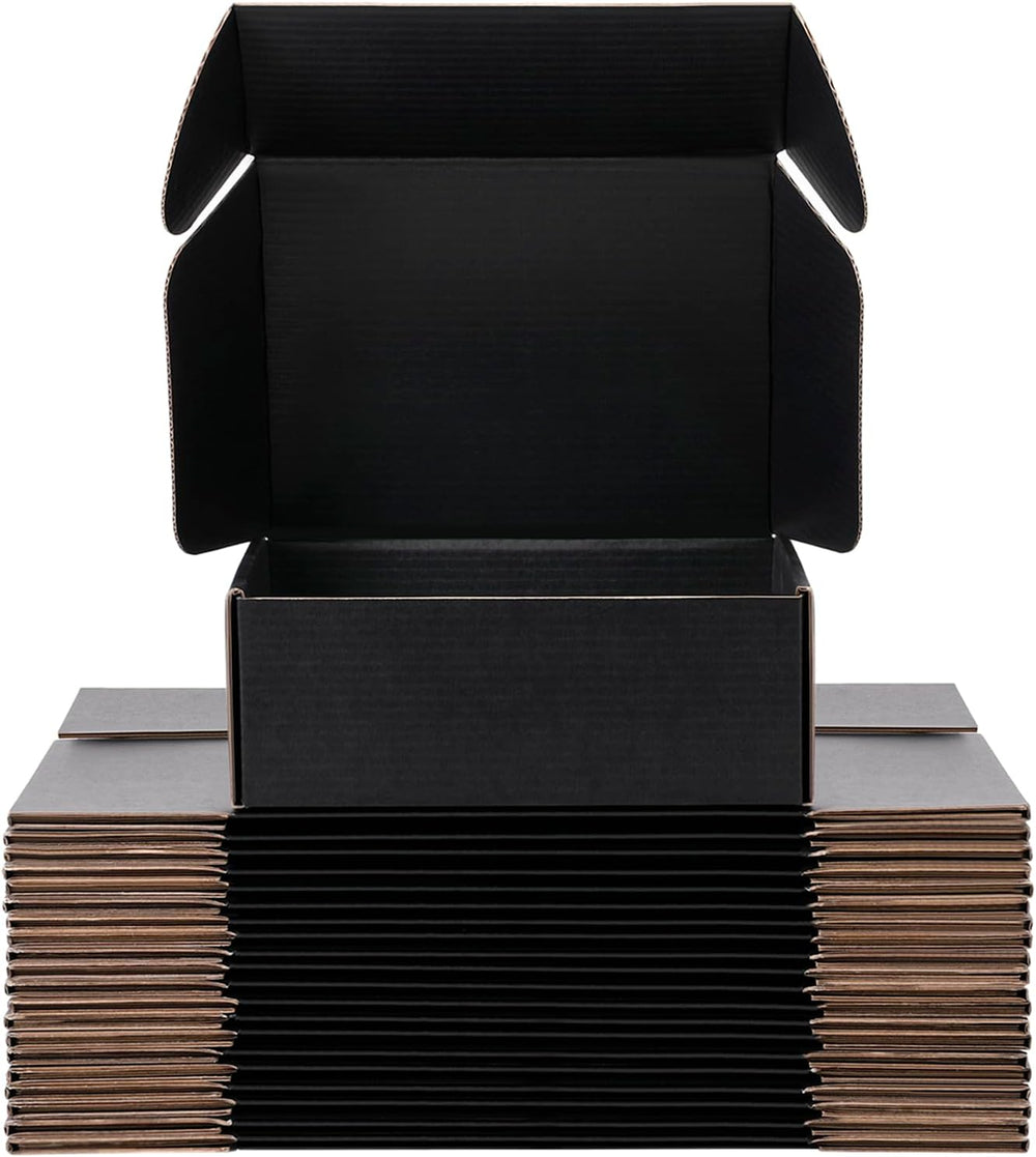 Black Shipping Boxes 12x9x4 Inches, 20 Pack