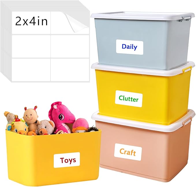 Joyberg Storage Box Labels, Tear-Resistant, No Residue, by Joyberg