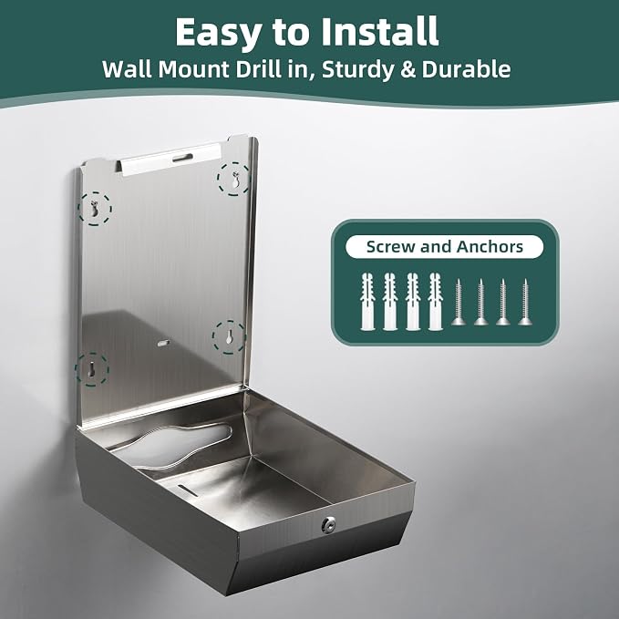 Paper Towel Dispenser Wall Mount, Large Commercial C/Z Tri Fold Multifold Hand - Image 3