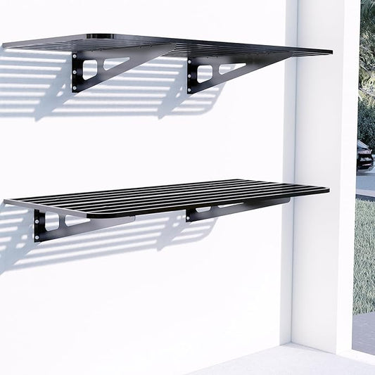 2-Pack 2x4ft Garage Wall Shelving, 2 Shelf Total 8 ft Garage Wall Storage by ZoffyFabrizio