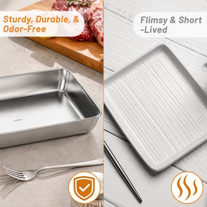 2 PCS Pizza Dough Proofing Box Kit, 14.2x11 Inches 304 Stainless Steel Dough ...