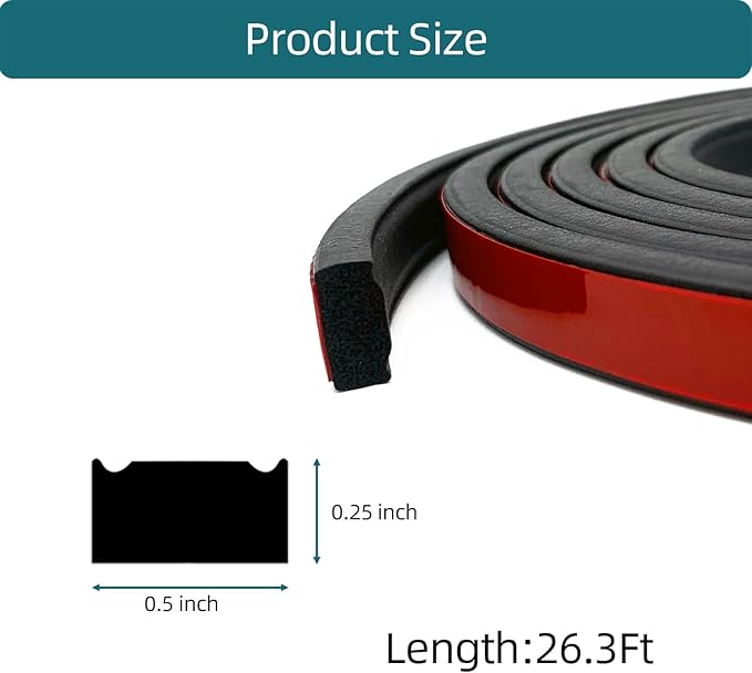 Rectangle Foam Rubber Seal, Self-Adhesive EPDM Foam Rubber Weather Stripping - Image 2