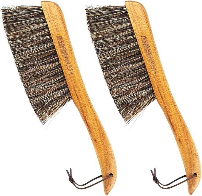 Counter Brush for Furniture, Woodworking Cleaning, Horsehair Bristles Duster by AMERWASHPLUS