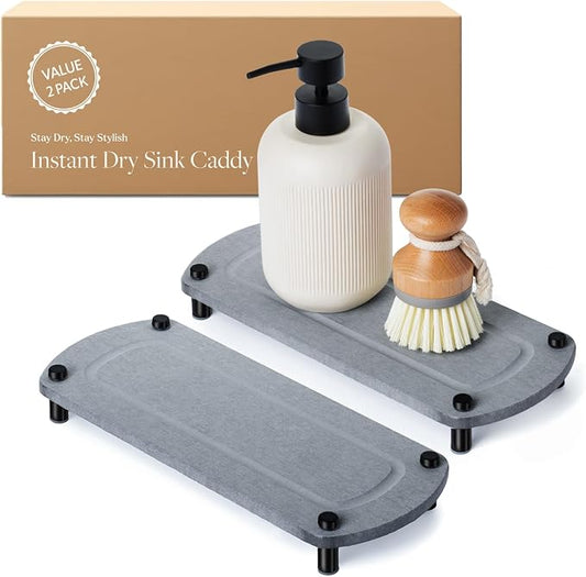 2PCS Water Absorbing Stone Soap Tray by TWINKLEMOMENT
