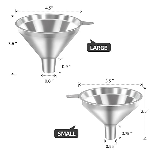 3 Pack Stainless Steel Kitchen Funnel Set, funnels - Image 3