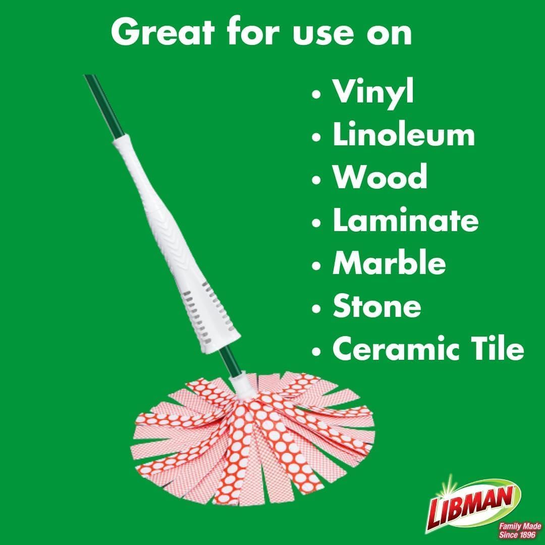 Libman Wonder Mop Head Replacement | Absorbent Microfiber | Self Wringing | Best Refill | Machine Washable | Multi-Surface Floor Mop | 3 Replacement Pads