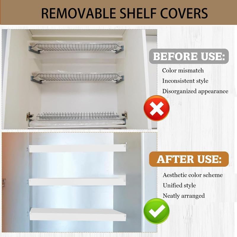 5 PCS Wire Rack Cover 38x20x2in PVC Wire Shelf Cover for Pantry,and Laundry S...