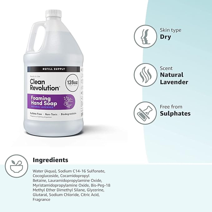 Clean Revolution Foaming Hand Soap Refill Supply Container. Ready to Use - Image 5
