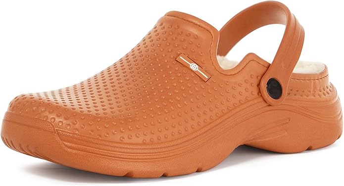 Womens Mens Fur Lined Clogs Waterproof Garden Shoes Winter Warm Fleece Lining by Gaatpot