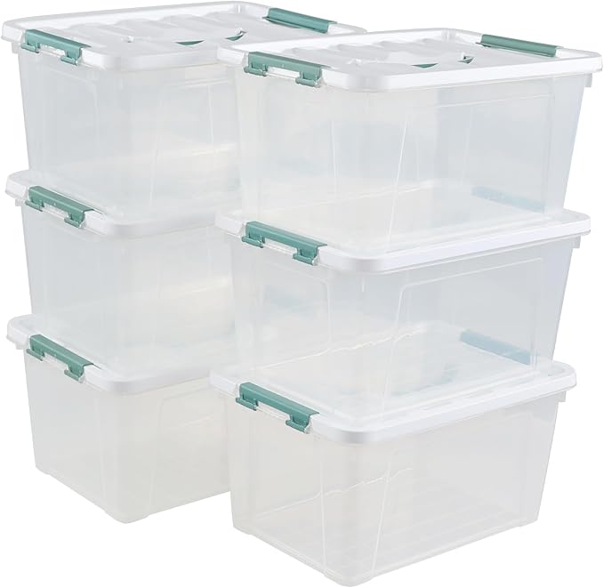 6-Pack Clear Latch Storage Box, 14 L Plastic Storage Bin - Image 7
