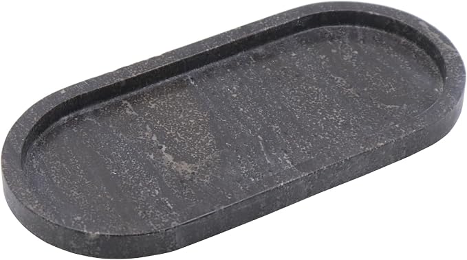 Natural Marble Tray, Oval Vanity Decorative Tray - Image 2