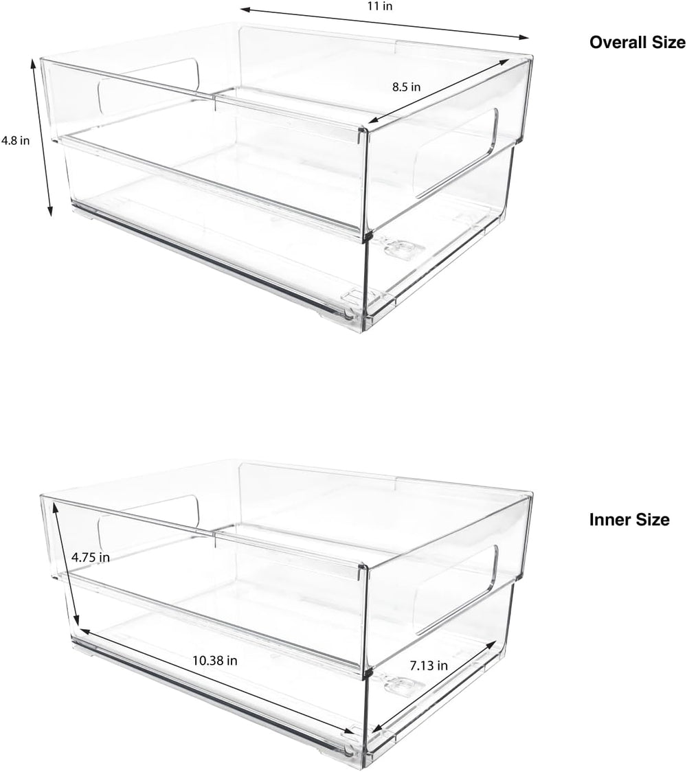 Isaac Jacobs 2-Pack Clear Expandable Storage Bins - Medium