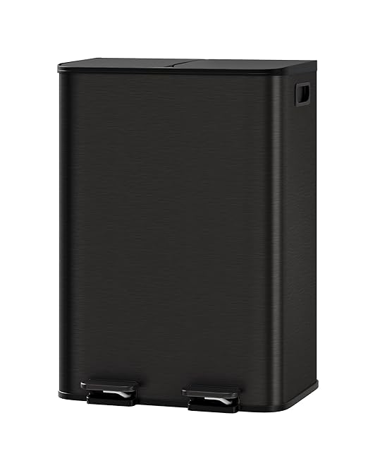 GarveeHome 2 x 8 gal Stainless Steel Double Trash Can by GarveeHome