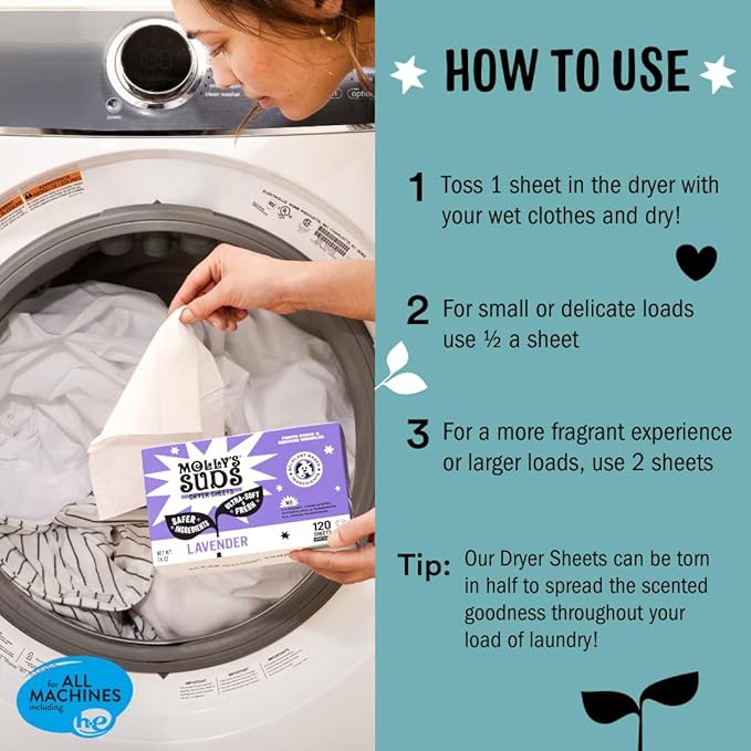 Molly's Suds Fabric Softener Dryer Sheets - Image 4